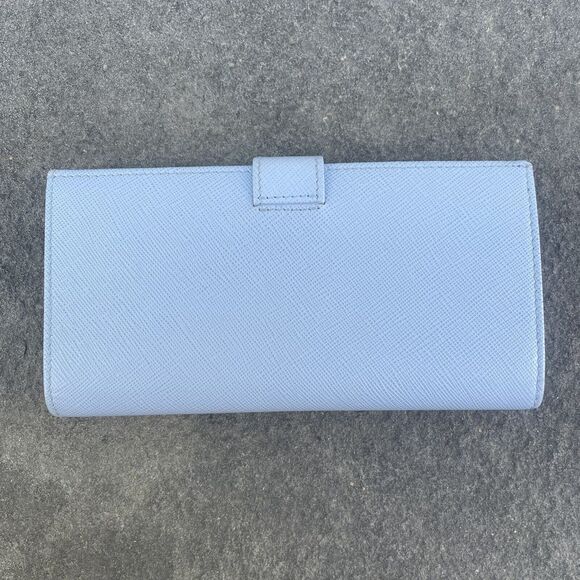 Prada Saffiano Leather Blue Ling Snap Wallet - Picture 7 of 14
